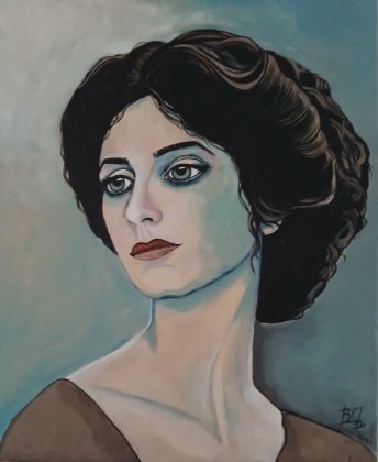 Aquamarin - Frauen Portrait - Malerei Sonja Reiche