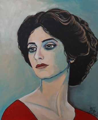 Aquamarin - Frauen-Portrait - Sonja Reiche Malerei