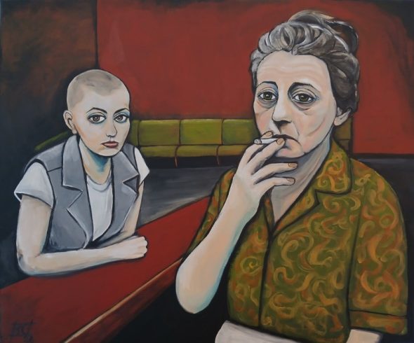 Calm before Storm - Wirtin und Kellnerin am Tresen einer Bar