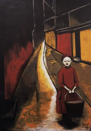 Mädchen mit Eimer - Malerei Sonja Reiche