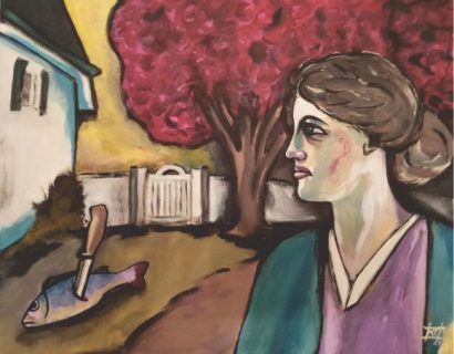 Nur tote Fische schwimmen mit dem Strom, 2021 - Malerei Sonja Reiche